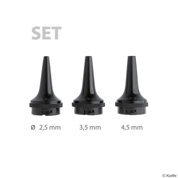 Dauer-Ohrtrichter-Set schwarz, (je 1 x Ø 2