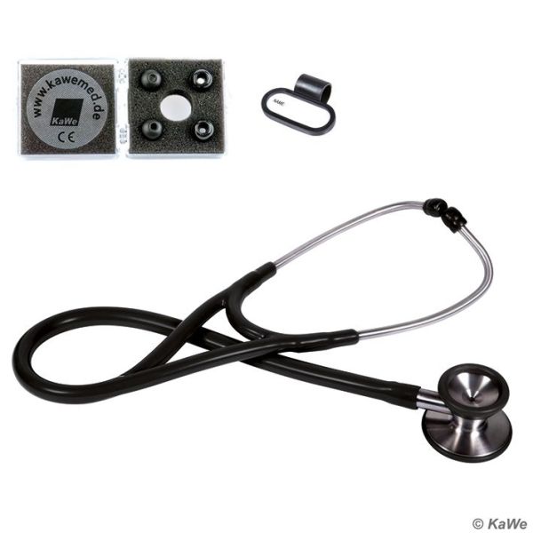 Profi-Kardiologie Stethoskop Edelstahl, schwarz