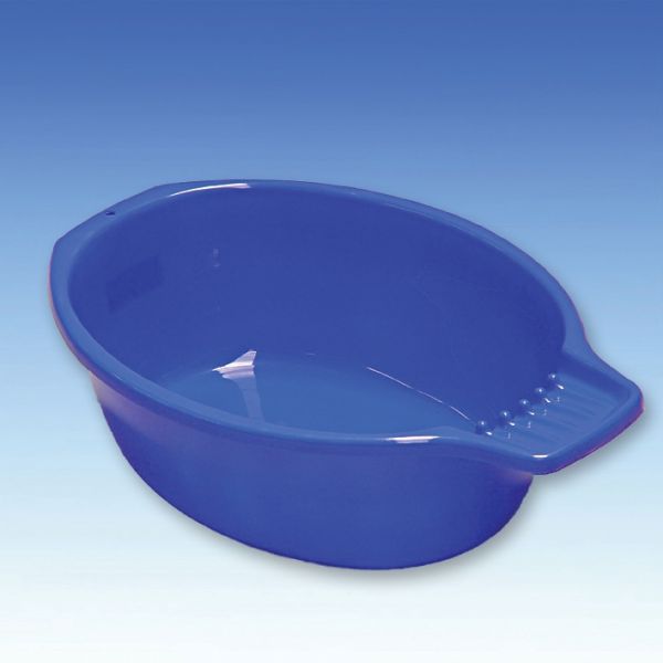 Handwaschbecken blau, 7 Ltr. oval mit Seifenablage