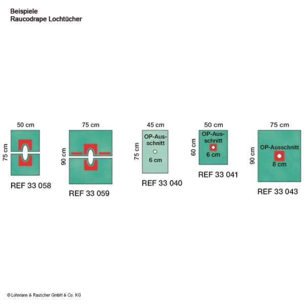 Raucodrape Lochtücher steril, 2-lagig, 45 x 75 cm