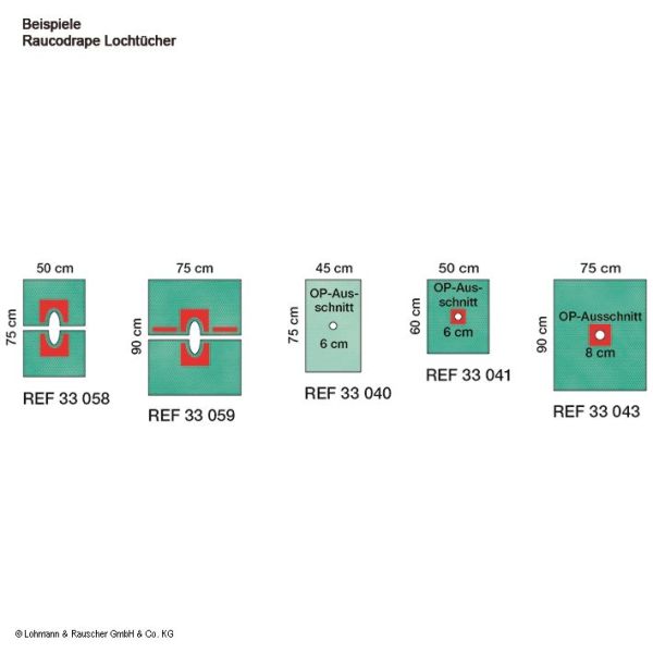 Raucodrape Lochtücher steril, 2-lagig, 75 x 90 cm
