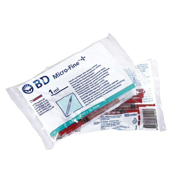 BD Micro-Fine+ Insulinspritze 1 ml, U-40