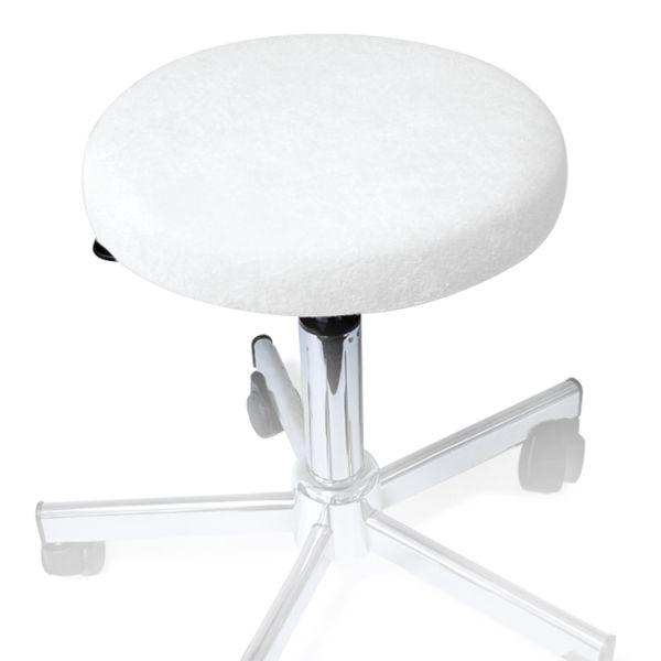 Hockerbezug Frottee weiß für Hocker 40 bis 45 cm Ø