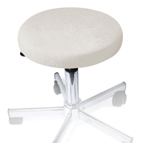 Hockerbezug Frottee silbergrau für Hocker 40 bis 45 cm Ø