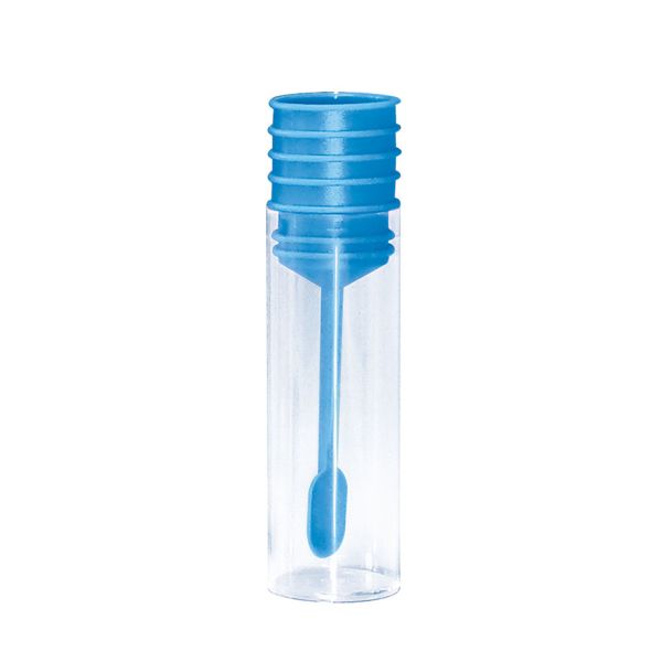Stuhlröhrchen 20 ml, 22 x 62 mm mit Eindrückstopfen blau