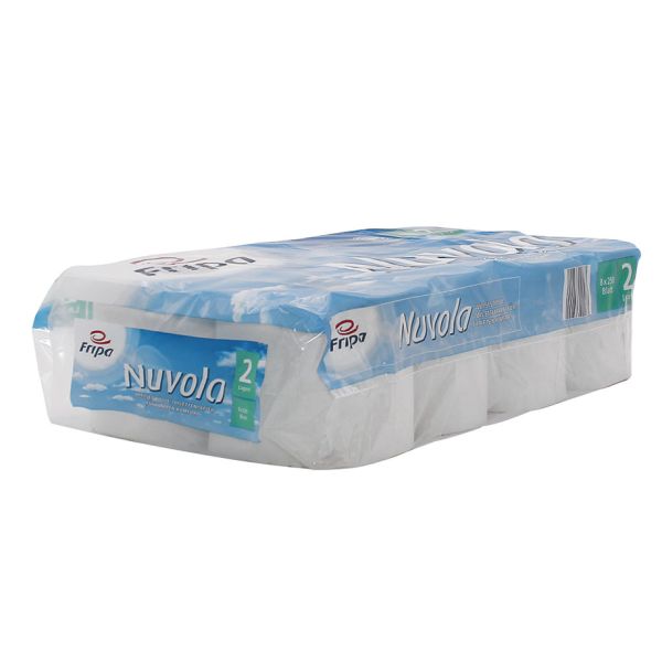 Fripa - Toilettenpapier nuvola, 2-lagig (8 Pack á 8 x 250 Bl.)