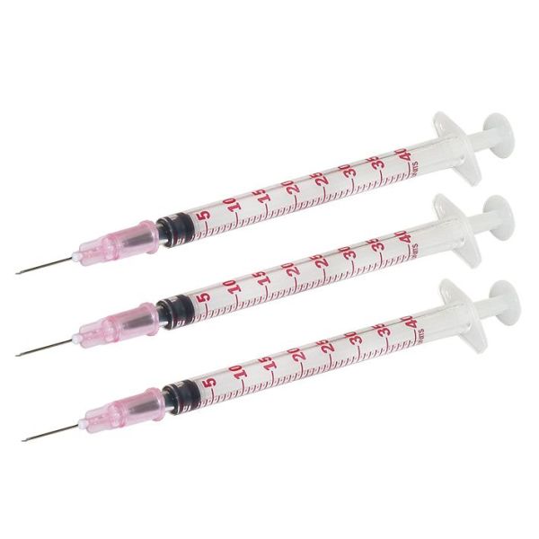 DISPOMED-Einmal-Spritzen 1 ml Insulin, U-40 mit Kanüle 0