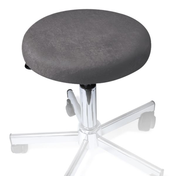 Hockerbezug Frottee graphit für Hocker 40 bis 45 cm Ø