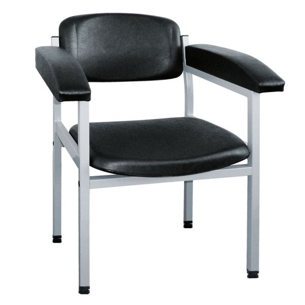 Blutentnahmestuhl ratiomed schwarz, Gestell weißaluminium