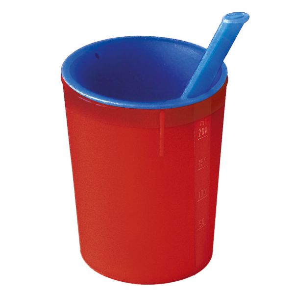 medizinische Trinkhilfe rot-blau 200 ml