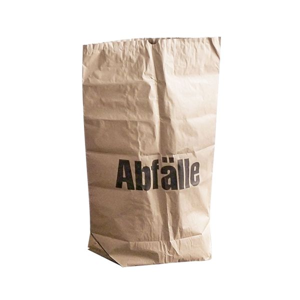 Papiersack 70 Ltr., 550+200 x 850 mm, mit Aufdruck ''Abfälle''