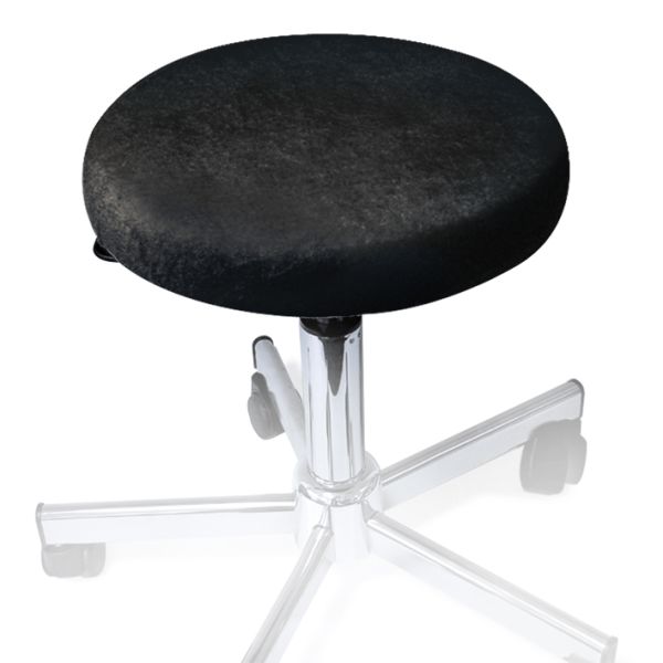 Hockerbezug Frottee schwarz für Hocker 40 bis 45 cm Ø