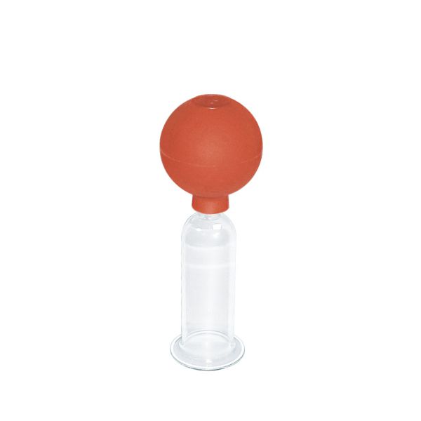 Massage-Schröpfglas mit Olive und Ball, 9 x 3 cm Ø