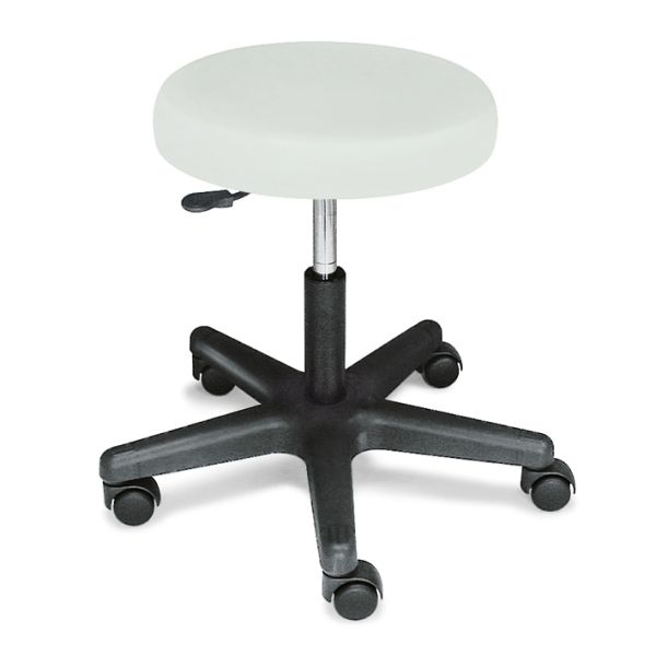 Rollhocker ratiomed lichtgrau, mit schwarzem Kunststofffußkreuz