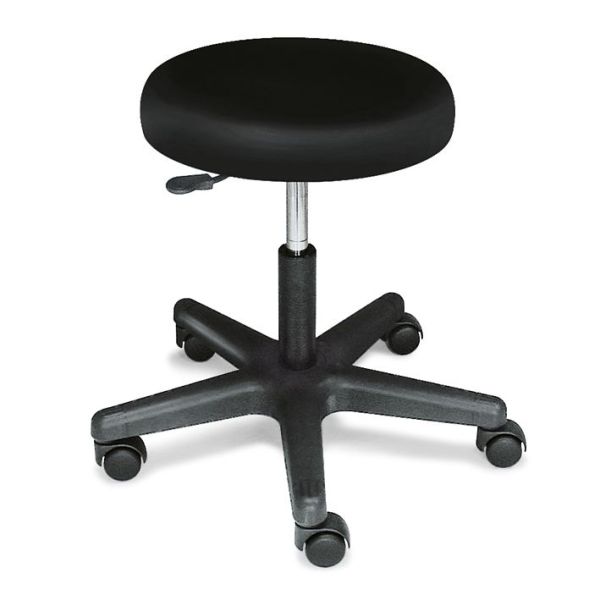 Rollhocker ratiomed schwarz, mit schwarzem Kunststoffkreuz