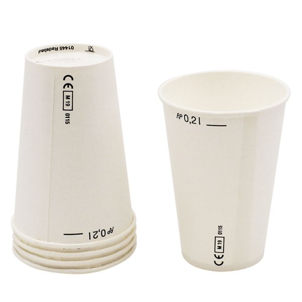 Trinkbecher aus Papier, 200 ml, weiß 0
