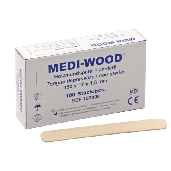 Mundspatel aus Holz MEDI-WOOD (100 Stck.)