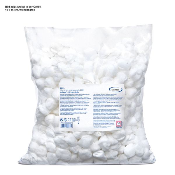 Mulltupfer unsteril haselnussgroß 10 x 10 cm (500 Stck.)