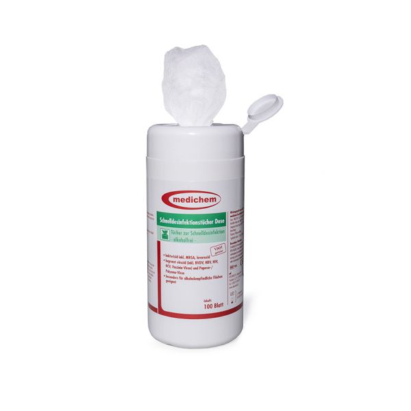 medichem Schnelldesinfektionstücher, alkoholfrei (100 Tücher)