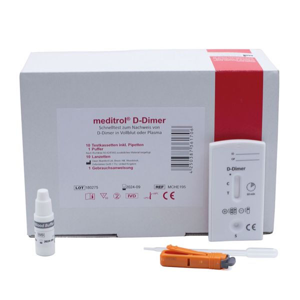meditrol D-Dimer Schnelltest (10 T.) inkl. Puffer