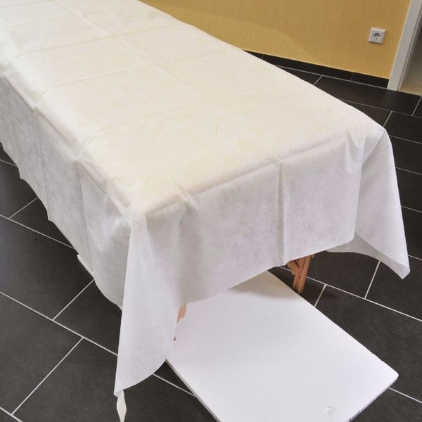 Ölmassagetücher aus Vlies, weiß, mit PE-Beschichtung