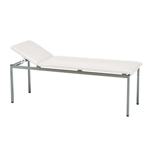 Untersuchungsliege classic weiß, graualuminium lackiert