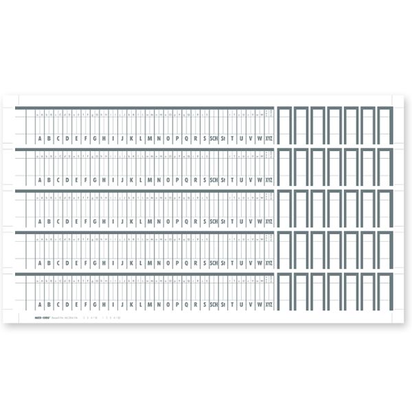 Alphabetleistenaufkleber MEGAnorm DIN A4 aus unzerreißbarer PP-Folie (100 Stck.)