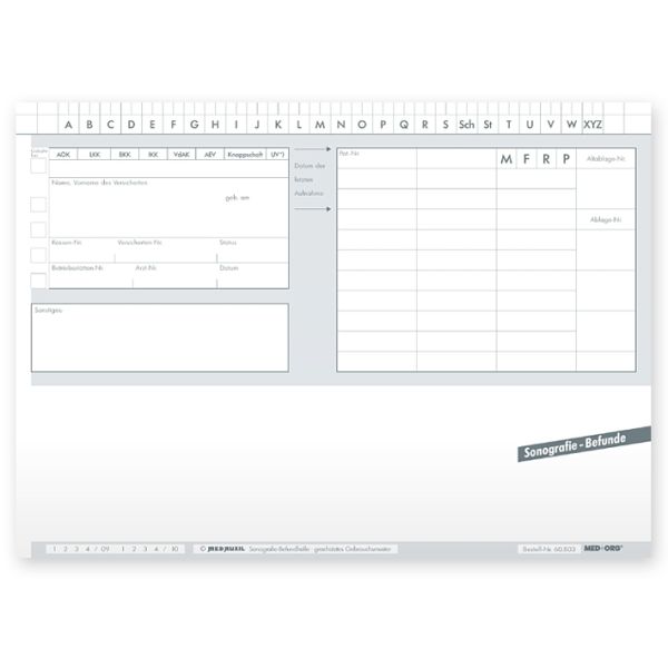 Sonografiebefundhüllen (500 Stck.) 0