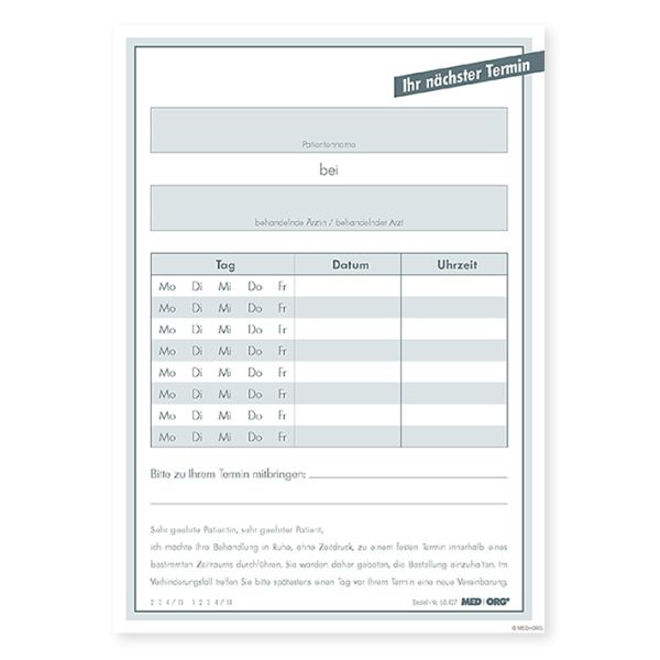 Terminzettel A6 hoch (500 Stck.) 0