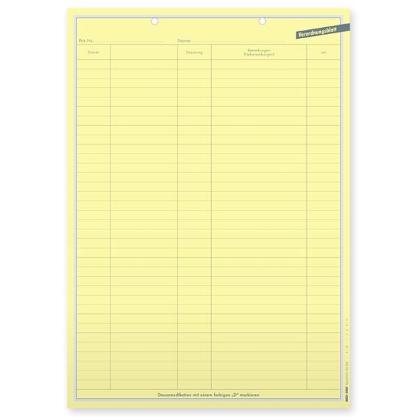 Verordnungsbogen DIN A4 für alle Fachgruppen (500 Stck.)