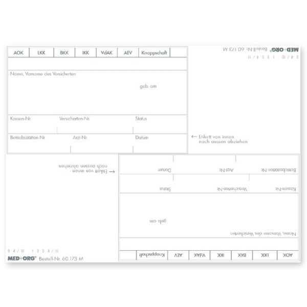 Adressfeldaufkleber eGK (100 Stck.) 0