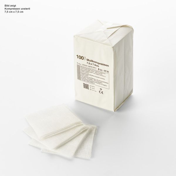 miro-mullkompressen 8-fach, unsteril, 5 x 5 cm (100 Stck.)