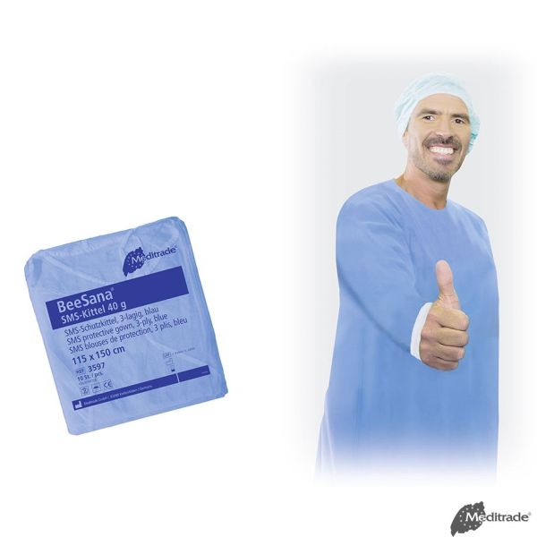 BeeSana SMS-Kittel 40 g, blau, 115 x 150 cm