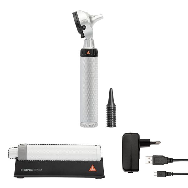 BETA 200 LED F.O. Otoskop-Kit 3,5 V mit BETA4 USB Ladegriff mit USB Kabel