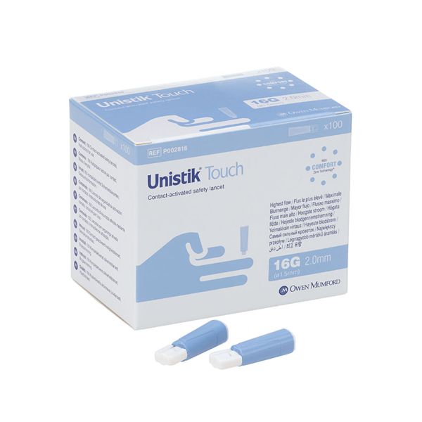 Unistik Touch 16 G, 2,0 mm Sicherheitslanzetten (100 Stck.)
