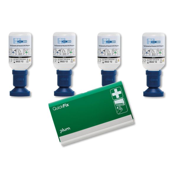 Plum Augenspüllösung ph Neutral 4 x 200ml (4752) u. 1 x QuickFix