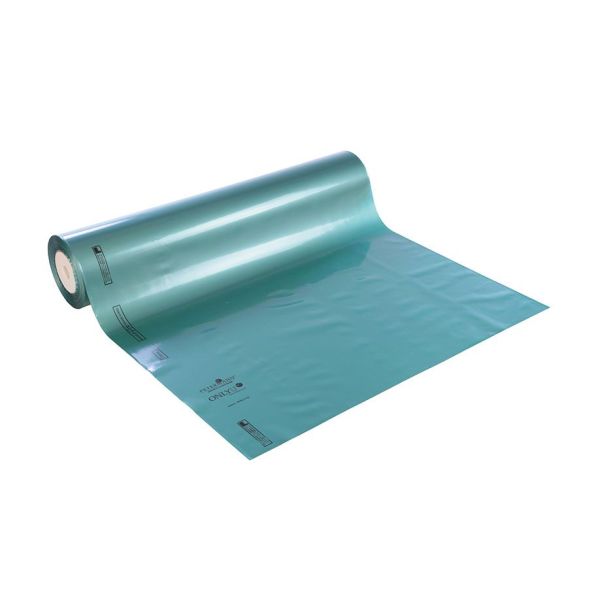 OnlyU PEM-Einweg-Gleitfolie grün 700mm x 100 m mit Abrollkarton u. Folienmesser