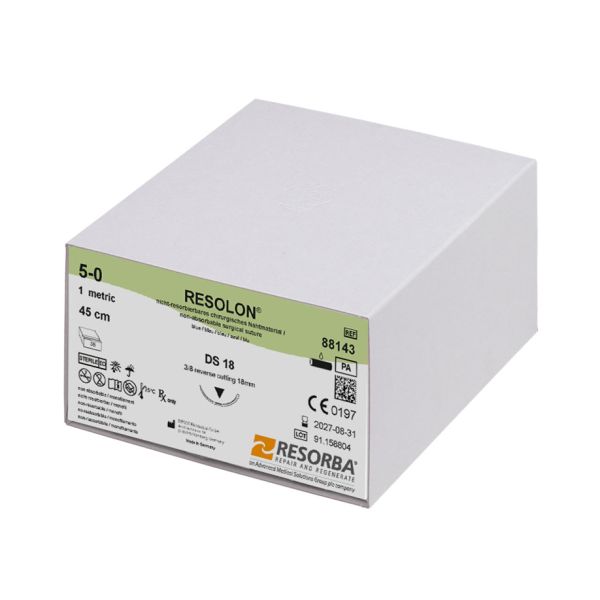 RESOLON DS 18 5/0=1 blau monofil, Nahtmaterial Fadenlänge 45 cm (36 Stck.)