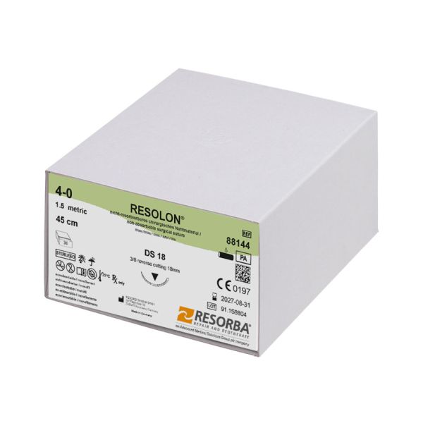 RESOLON DS 18 4/0=1,5 blau monofil, Nahtmaterial Fadenlänge 45 cm (36 Stck.)