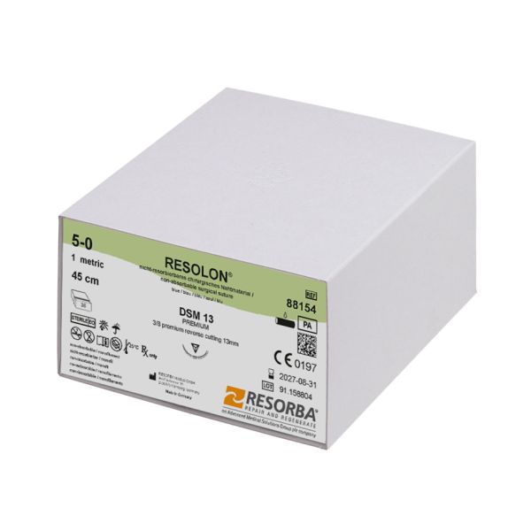 RESOLON DSM 13 5/0=1 blau monofil, Nahtmaterial Fadenlänge 45 cm (36 Stck.)