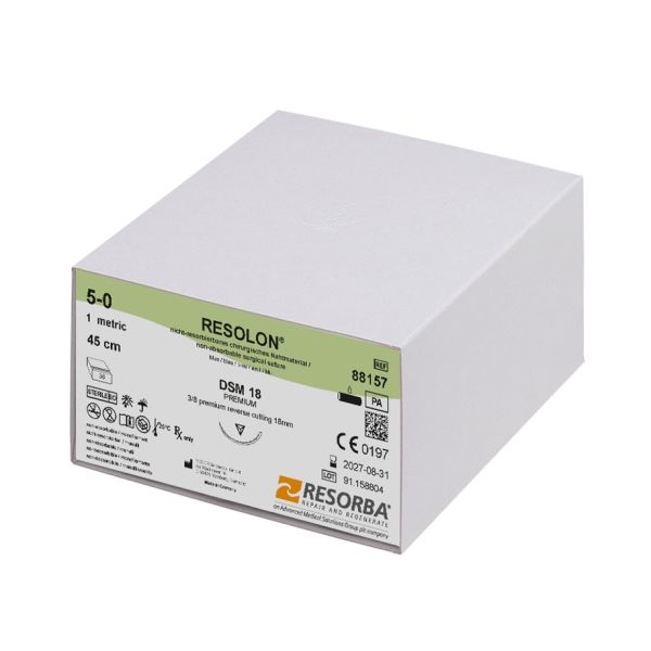 RESOLON DSM 18 5/0=1 blau monofil, Nahtmaterial Fadenlänge 45 cm (36 Stck.)