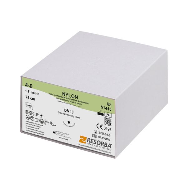 NYLON DS 18 4/0=1,5 schwarz monofil, Nahtmaterial Fadenlänge 75 cm (36 Stck.)