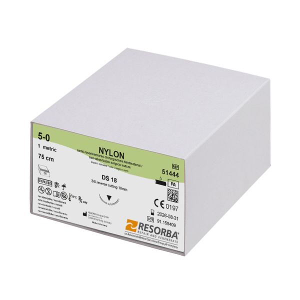 NYLON DS 18 5/0=1 schwarz monofil, Nahtmaterial Fadenlänge 75 cm (36 Stck.)