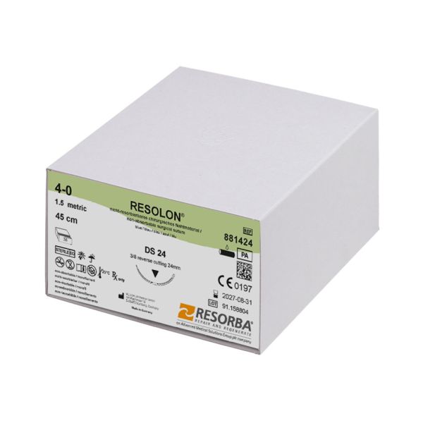 RESOLON DS 24 4/0=1,5 blau monofil, Nahtmaterial Fadenlänge 45 cm (36 Stck.)
