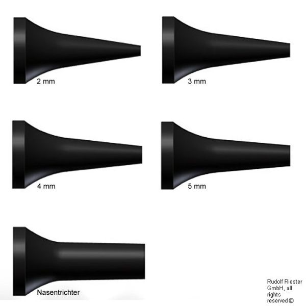 Ohrtrichter, wiederverwendbar, Ø 2 mm, schwarz (10 Stck.)