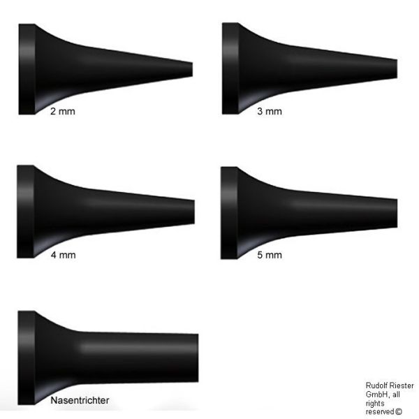 Ohrtrichter, wiederverwendbar, Ø 3 mm, schwarz (10 Stck.)