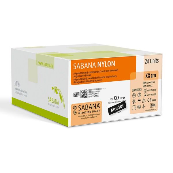 SABANA NYLON 5-0=1 schwarz monofil Nahtmaterial Fadenlänge 45 cm (24 Stck.)