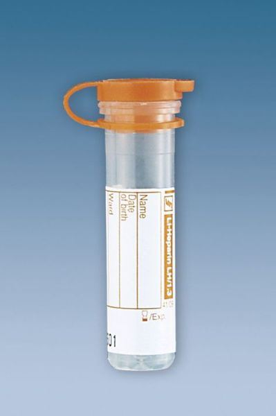 Mikro-Probengefäße 1,3ml Lithium-Heparin mit Eindrückstopfen (1000 Stck.)