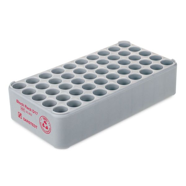 S-Monovette-Rack D 17, grau, 50 Bohrungen Ø 17 mm