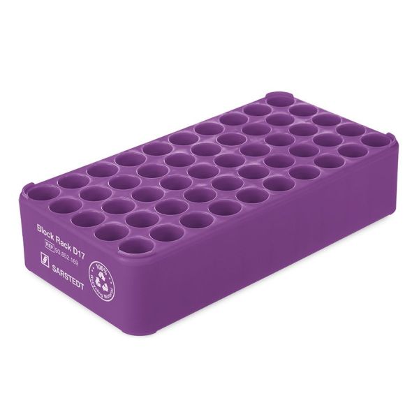 S-Monovette-Rack D 17, violett, 50 Bohrungen Ø 17 mm